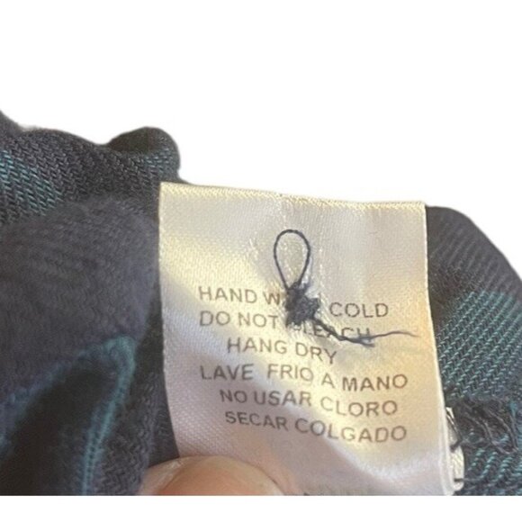 Papermoon Womens Green & Navy Plaid Button-Up Long Sleeve Shirt S - Picture 8 of 8